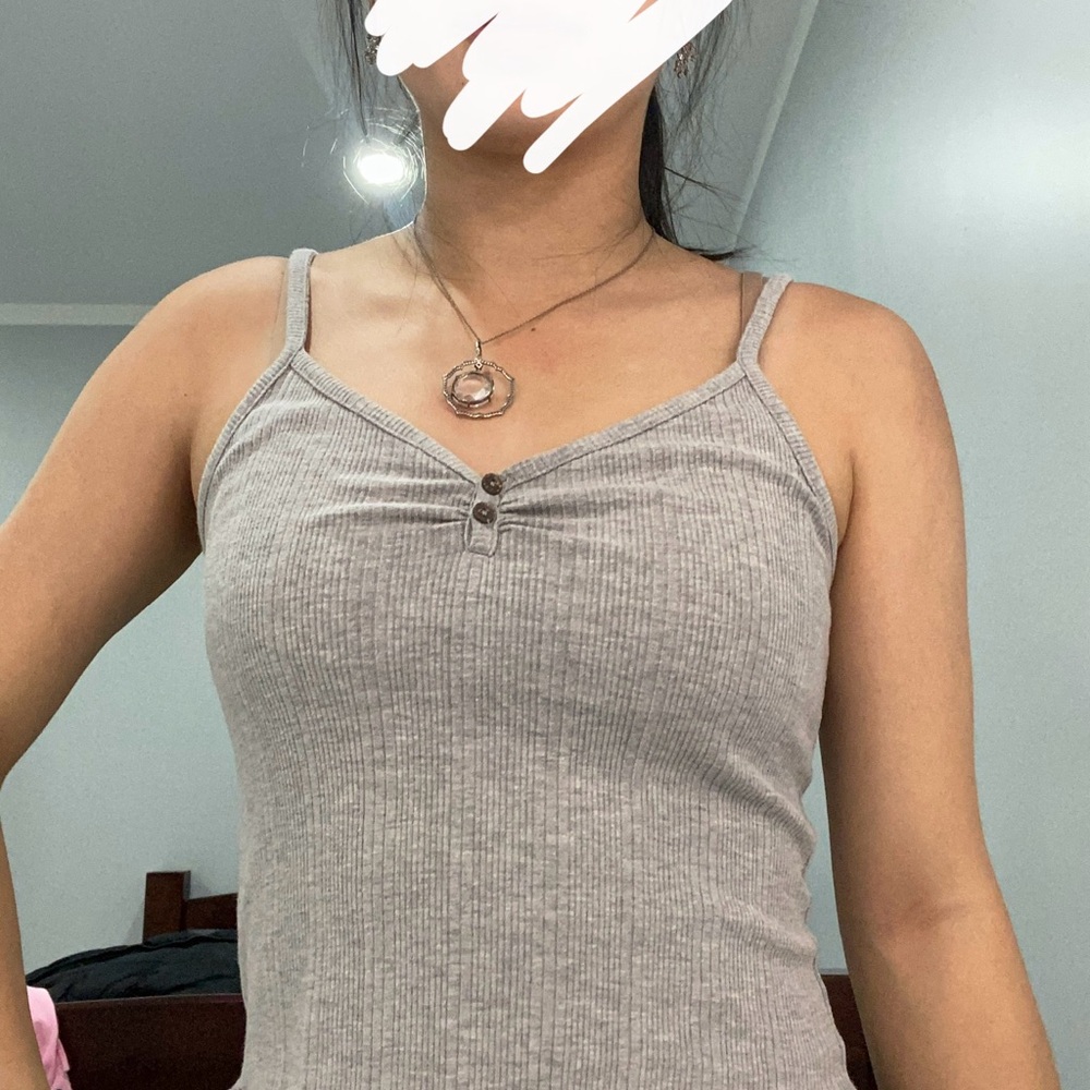 Forever 21 Women's Grey Ribbed Tank Top
